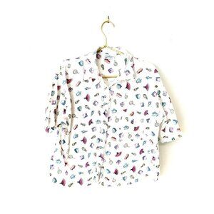 kathryn Vintage Makeup Glam print pajama Top